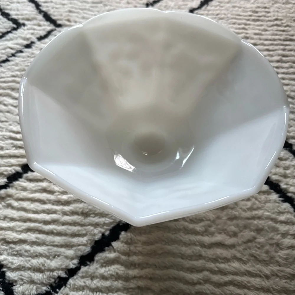 Anchor Hocking Vintage Milk Glass Pedestal Compote Bowl